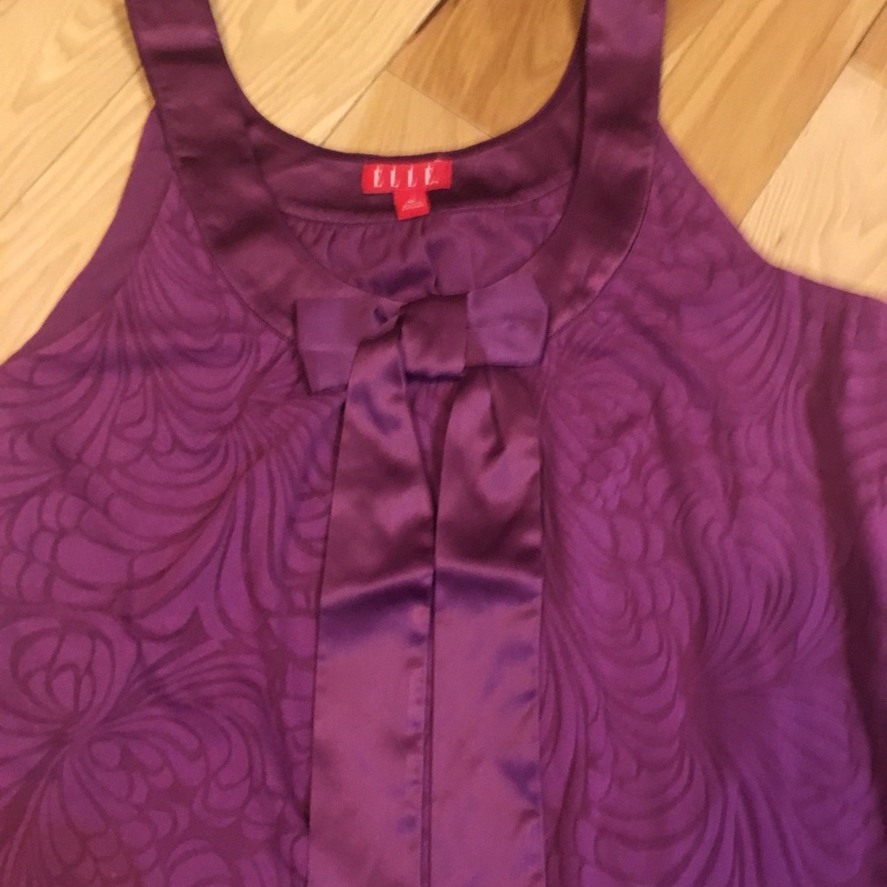 Elle burnout tank top with satin bow size medium